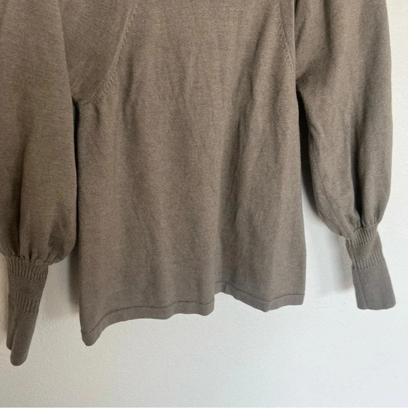 SALE- Apiece Apart Dewi Balloon Sleeve Merino Wool and Silk Blend Sweater Walnut - Picture 5 of 11